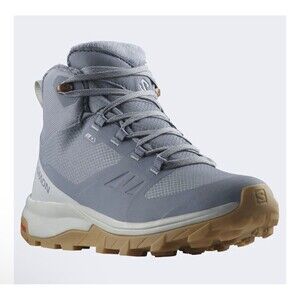 Salomon Outsnap CSWP Boots 8.5 ClimaSalomon Waterproof Flint Pearl Blue NEW